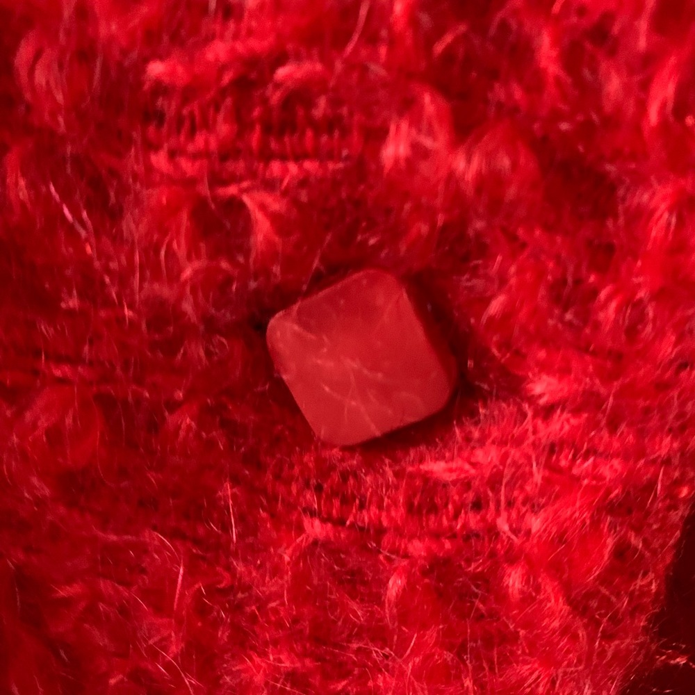 Vibrant Red Teddy Jacket - True Vintage - Picture 4 of 8